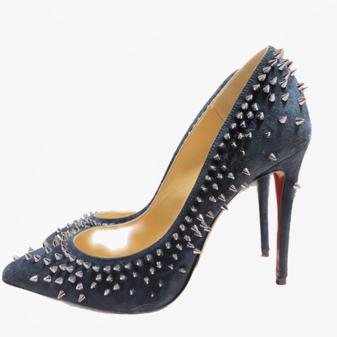 【美品】Christian Louboutin☆パンプス☆22cm☆ネイビー☆