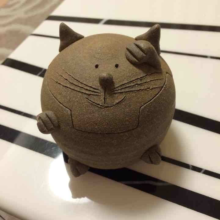 笠間焼 猫 3セット 当社の 超熱 笠間焼の皿 メインクーン猫 手書き キッチン用品