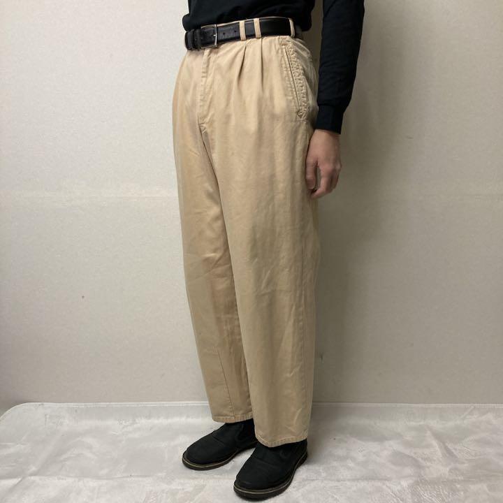 人気通販 パパス Papas ワイド コットンチノパンツ W74 ベージュ カジュアル 7EB0A-m83790592416 即納新作