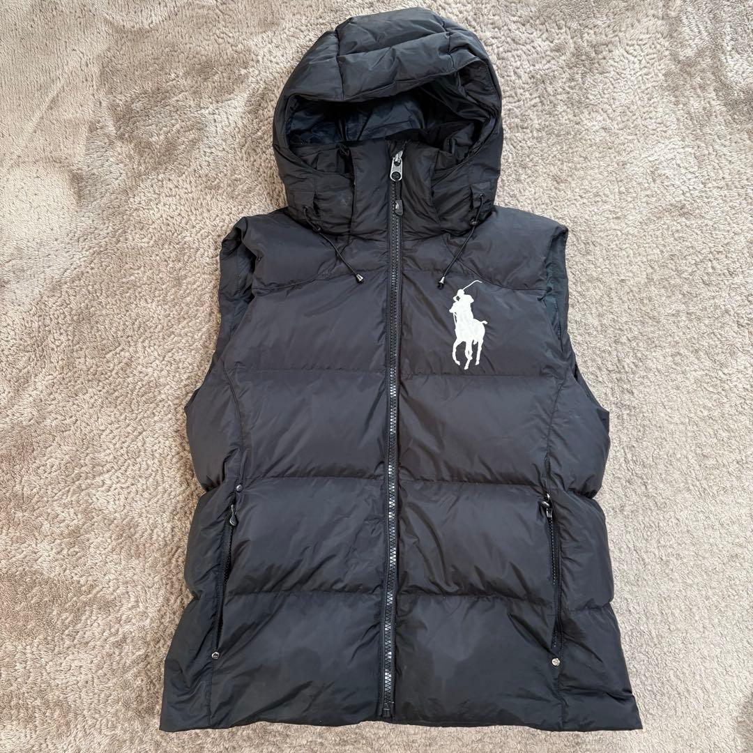 ポロラルフローレン ビックポニー ダウンベスト 黒 M メンズ レディースM・POLO RALPH LAUREN