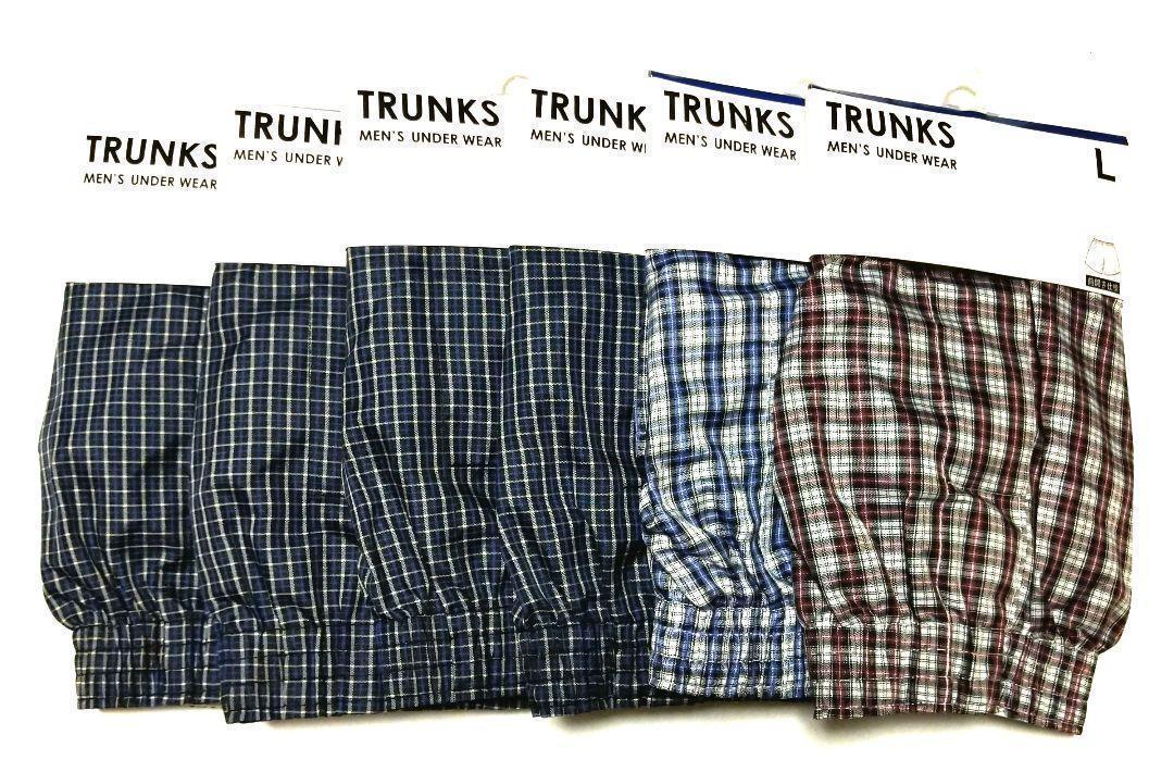 メンズシンプルトランクス2枚セット 定番チェック柄 LLサイズ