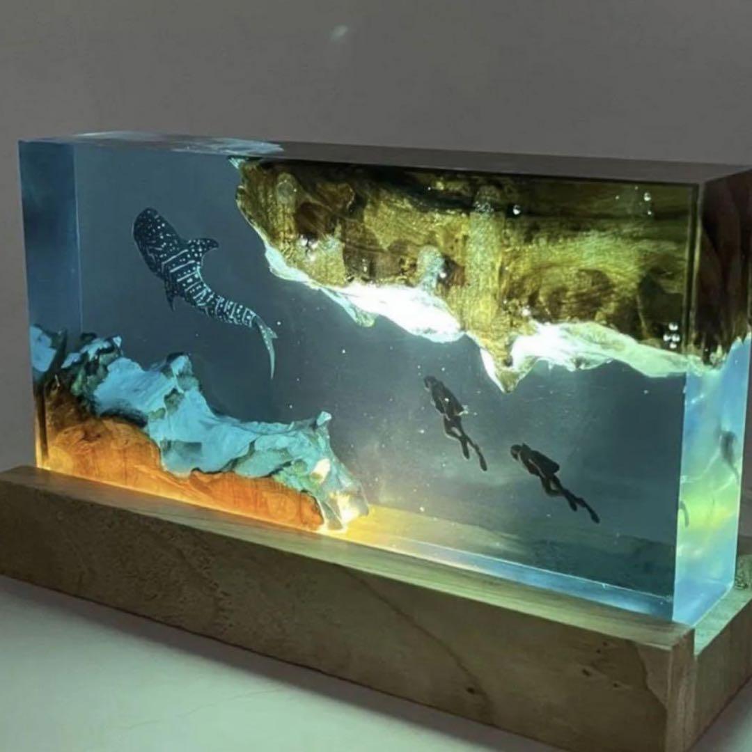 定番商品⭐︎青の癒し】海レジンアートオーシャンアートランプ