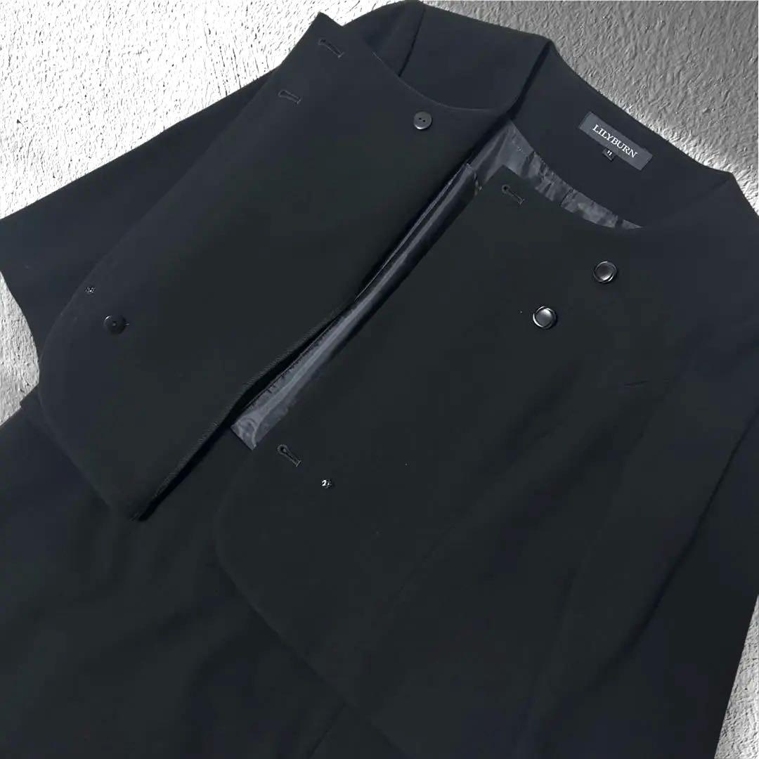 LILIYBURN 東京ソワール ブラックフォーマル ワンピース スーツ 11号