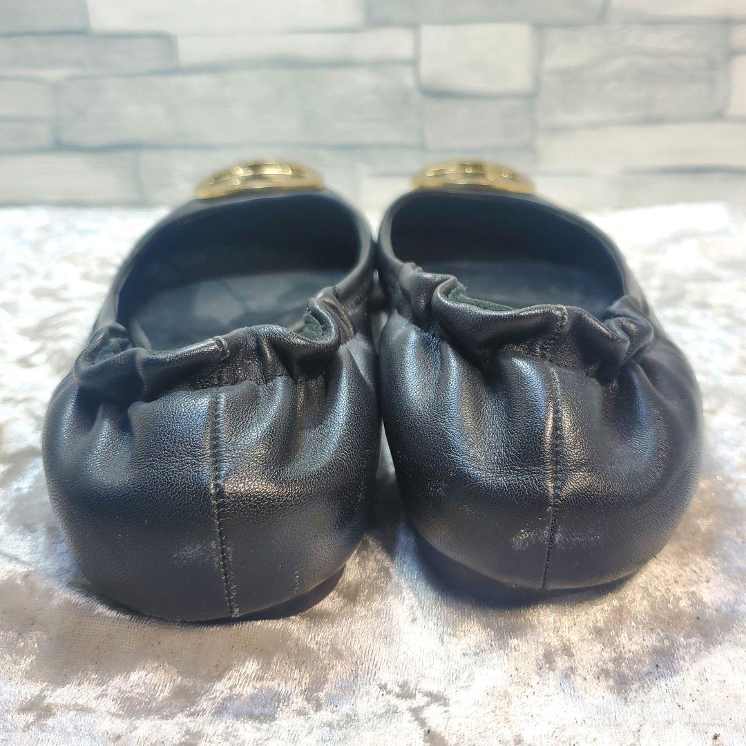 Tory Burch トリーバーチ 23cm フラットシューズ 黒 ロゴ金具 6