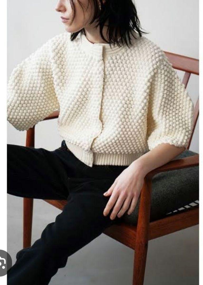 トップス CLANE 3D DOT HALF SLEEVE KNIT CARDIGAN