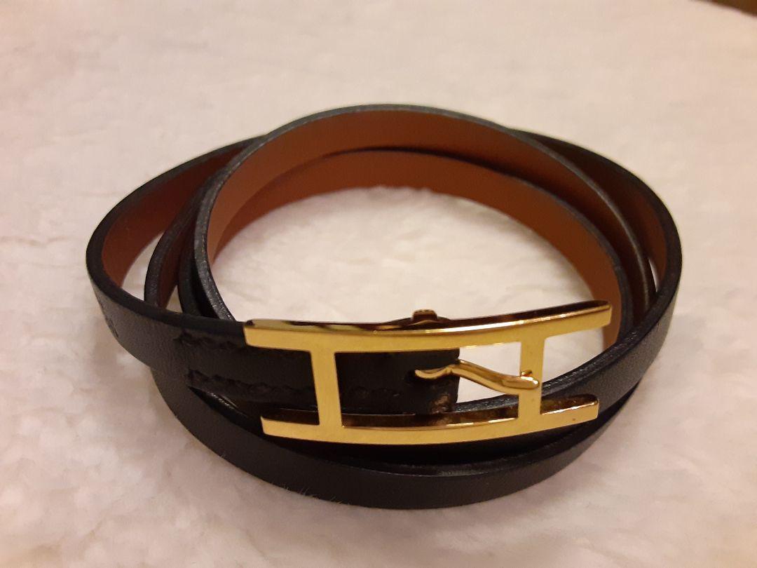 エルメス 【 ブレスレット 】HERMES レザー ゴールド金具