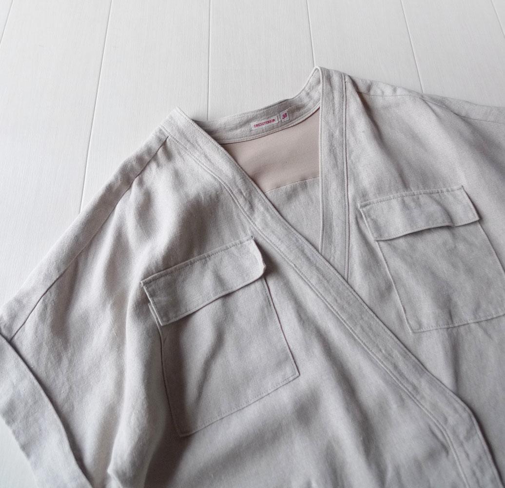 美品 ドレステリア 3.5万円 リネン100% ウエストリボンシャツ ブラウス