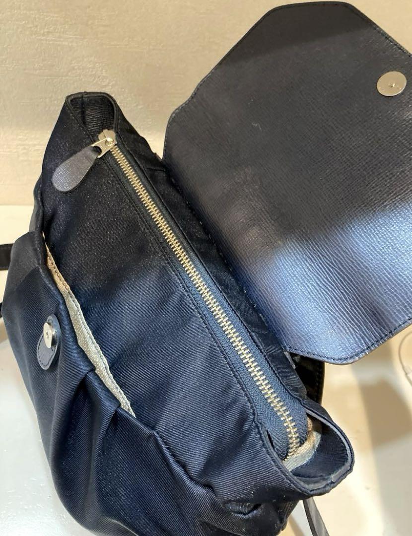 美品】IBIZA ナイロン×レザー リュック ネイビー