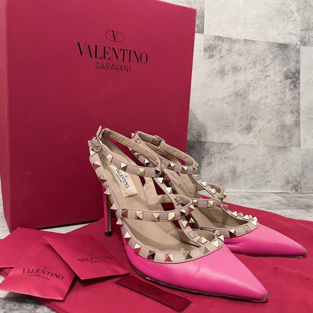 VALENTINO ヴァレンティノ ロック スタッズ パンプス ヒール 37.5
