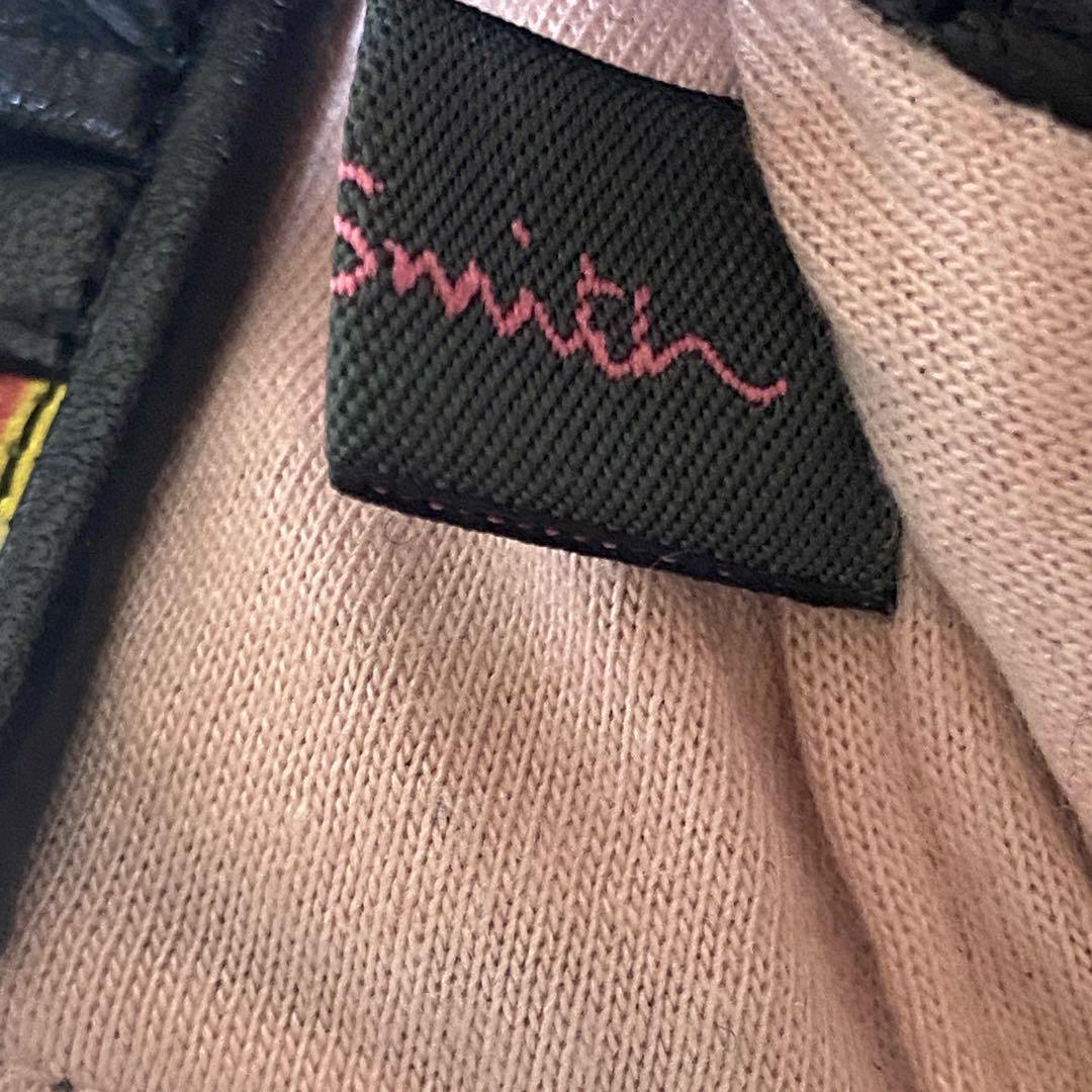 美品✨Paul smith 手袋 レザー ロゴ グローブ 黒 マルチ ストライプ