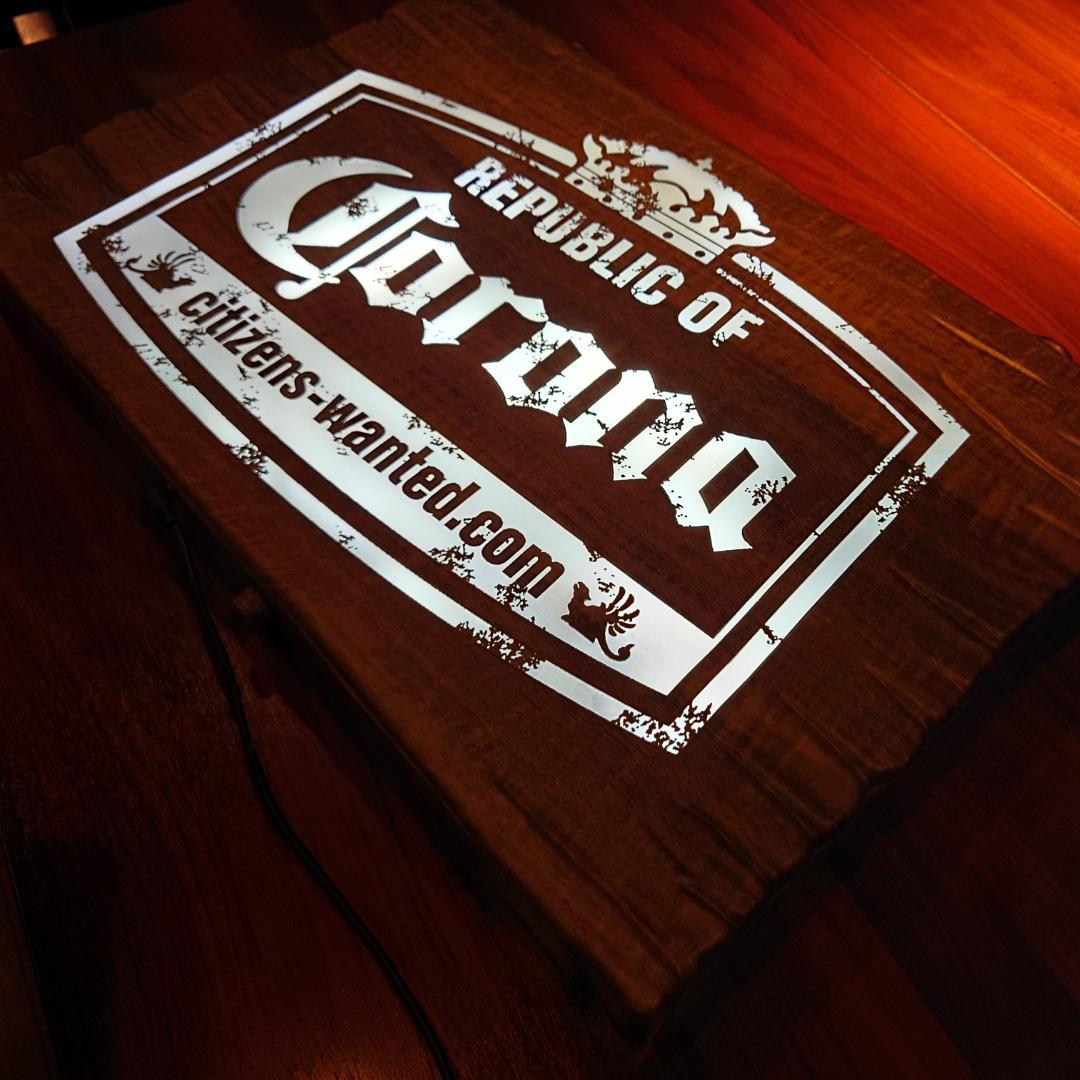 非売品　コロナビール LED看板　木彫風　　LEDネオンサイン