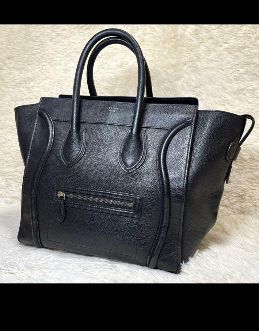 ゆ♡CELINE セリーヌ ラゲージ マイクロショッパー レザー ブラック