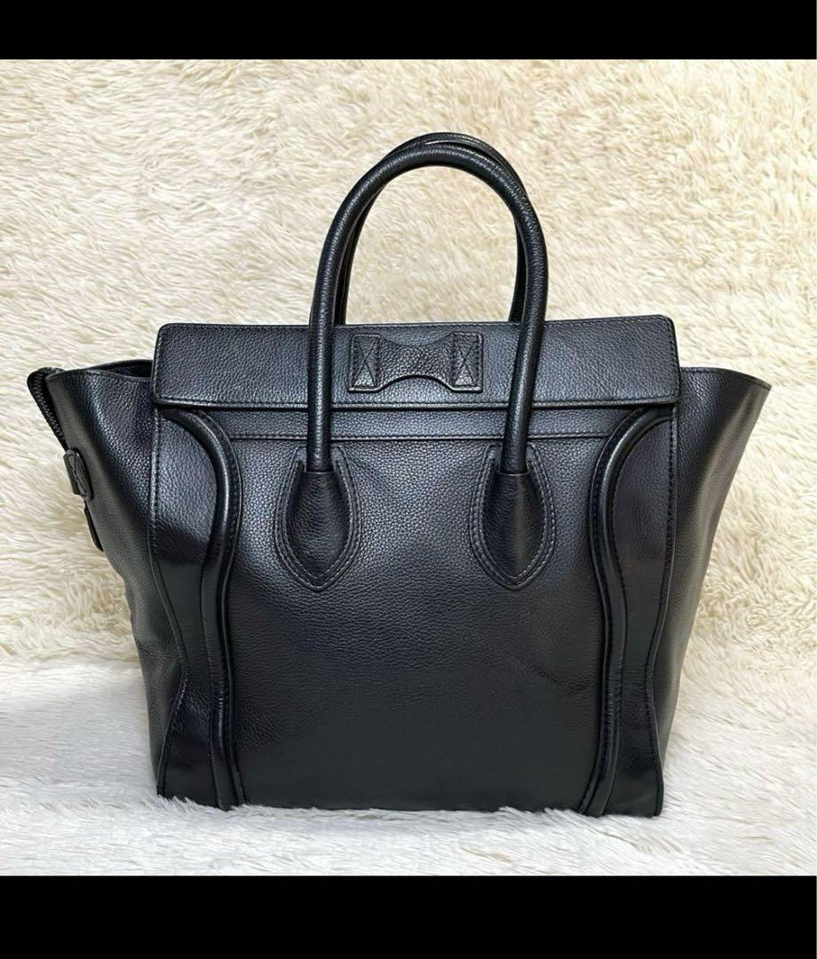 ゆ♡CELINE セリーヌ ラゲージ マイクロショッパー レザー ブラック