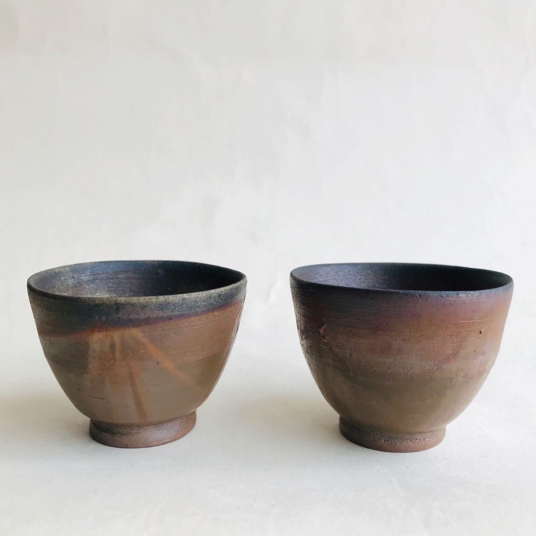 世界有名な 備前焼 原田陶月 手捻り 窯変 煎茶器セット（宝瓶＋湯冷まし＋ 工芸品