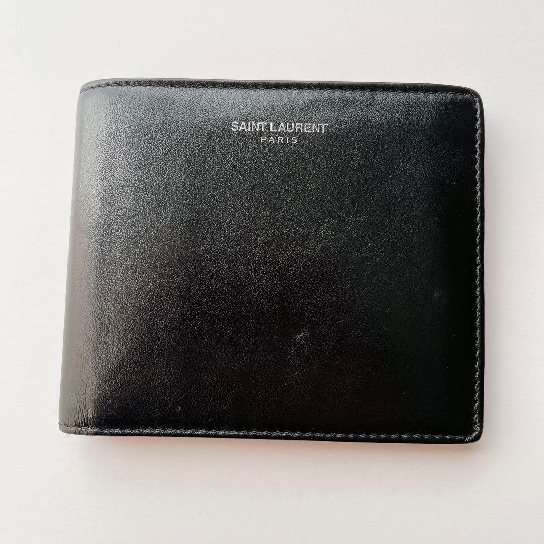 SAINT LAURENT サンローラン 折財布 札入れ ペイズリー レザーSaint Laurent
