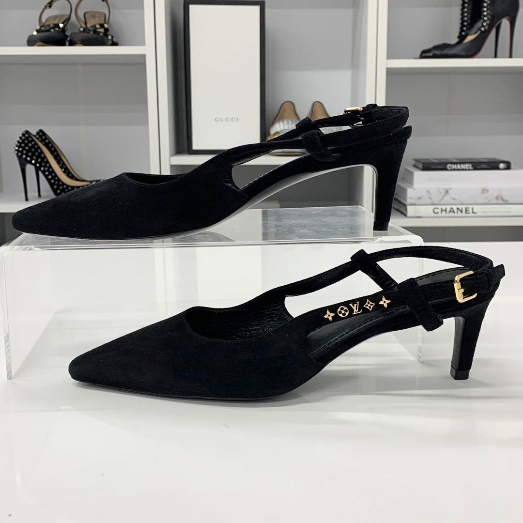 ヴィトン シグネチャーライン スエード スリングバック パンプス ヴィトン シグネチャーライン スエード スリングバック パンプス