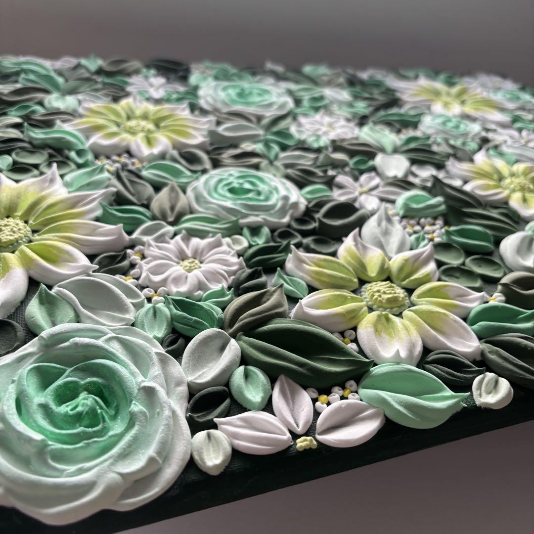 観葉植物 テクスチャーアート 現代アート インテリアアート 花の