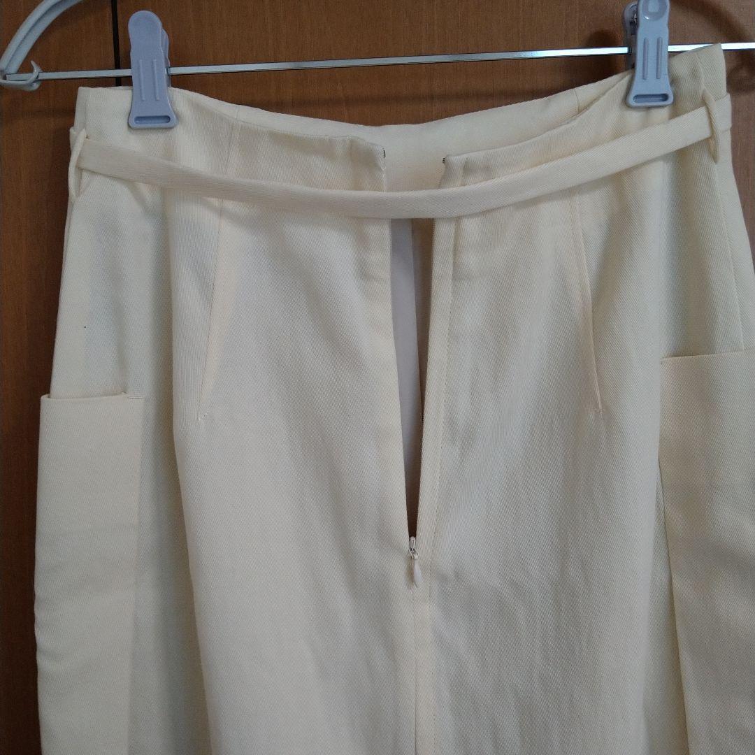 UNITED ARROWS クリーム色 タイトスカート リボン付き