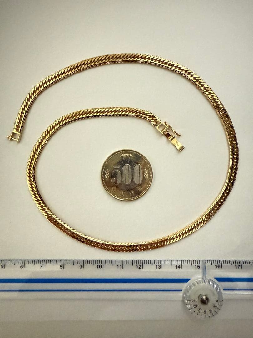 K18喜平ネックレス　16面トリプルカット mカット
