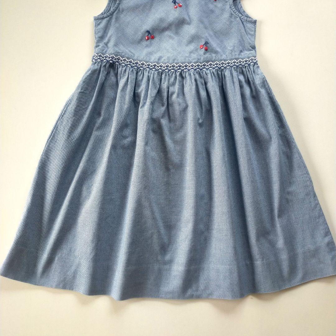 【美品】familiar 半袖 白襟 ワンピース 150 旧タグ チェック 刺繍 美品】familiar ファミリア ワンピース 白襟 チェック柄 赤 110