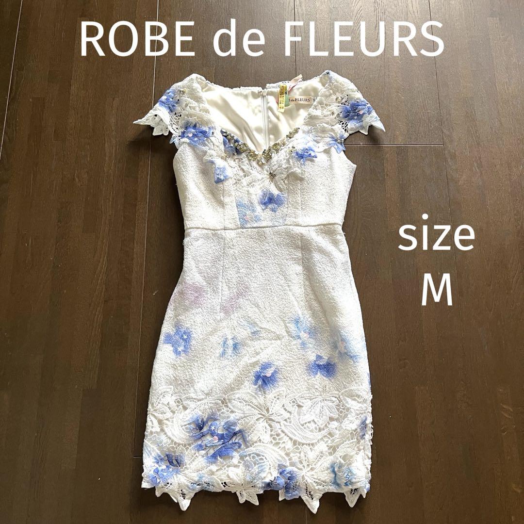 Robe de Fleurs ブルー ナイトドレス M Robe de Fleurs ブルー ナイトドレス M