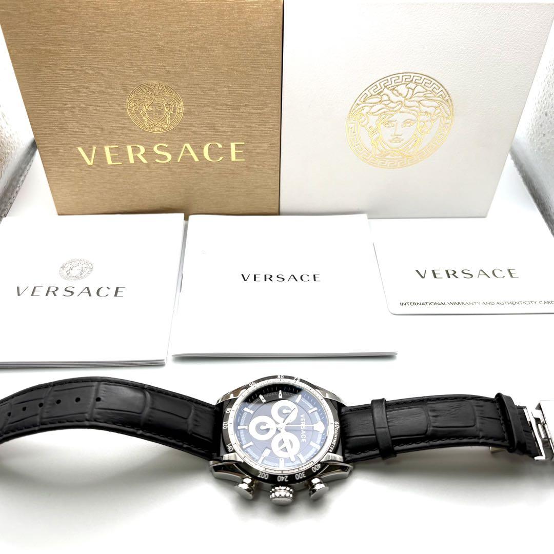 【極美品・稼働品】ヴェルサーチ VERSACE V-レイ VEDB クロノグラフ