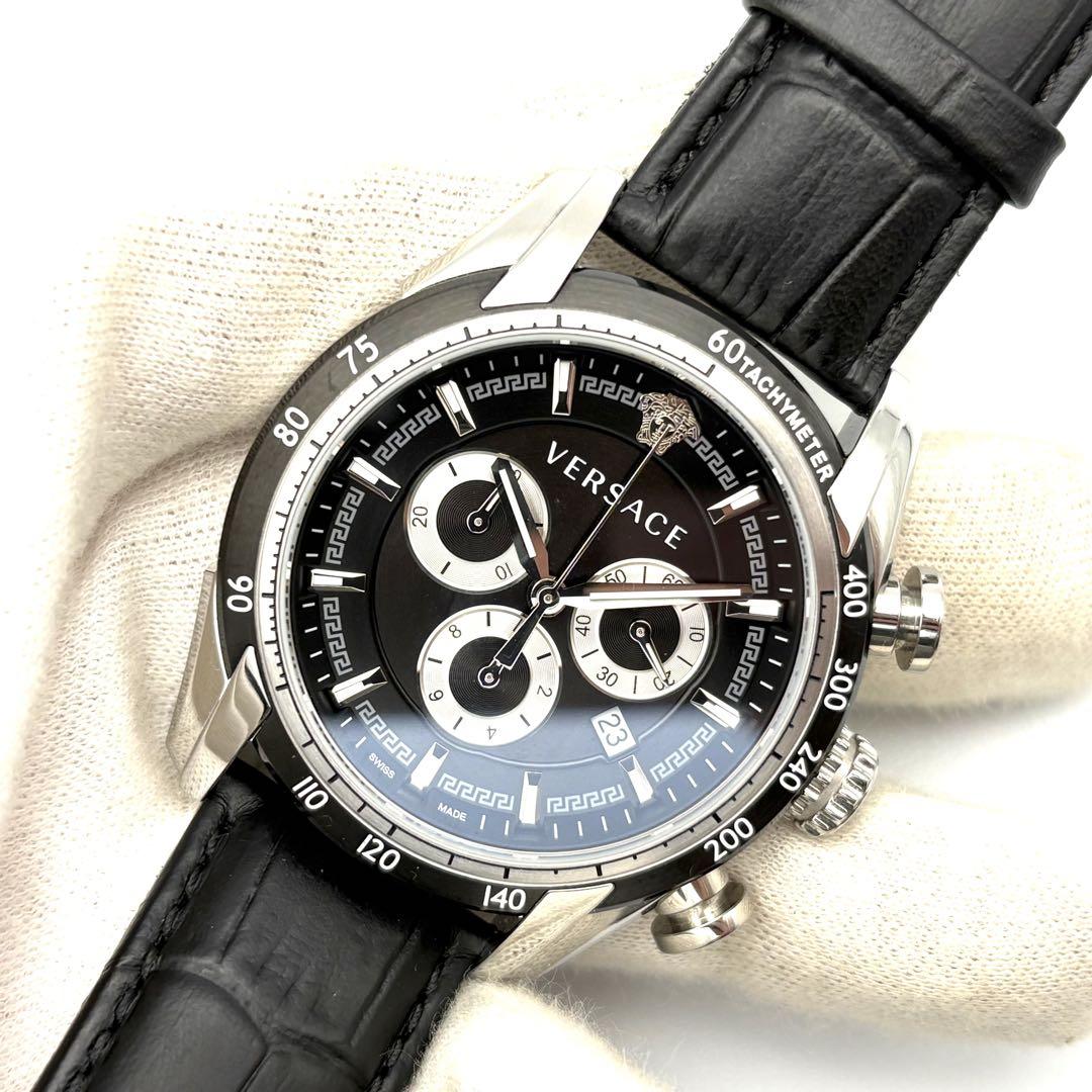 【極美品・稼働品】ヴェルサーチ VERSACE V-レイ VEDB クロノグラフ