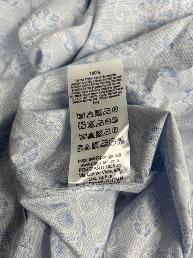 POGGIANTI1958 花柄シャツ L イタリア製 高級 長袖 メンズ