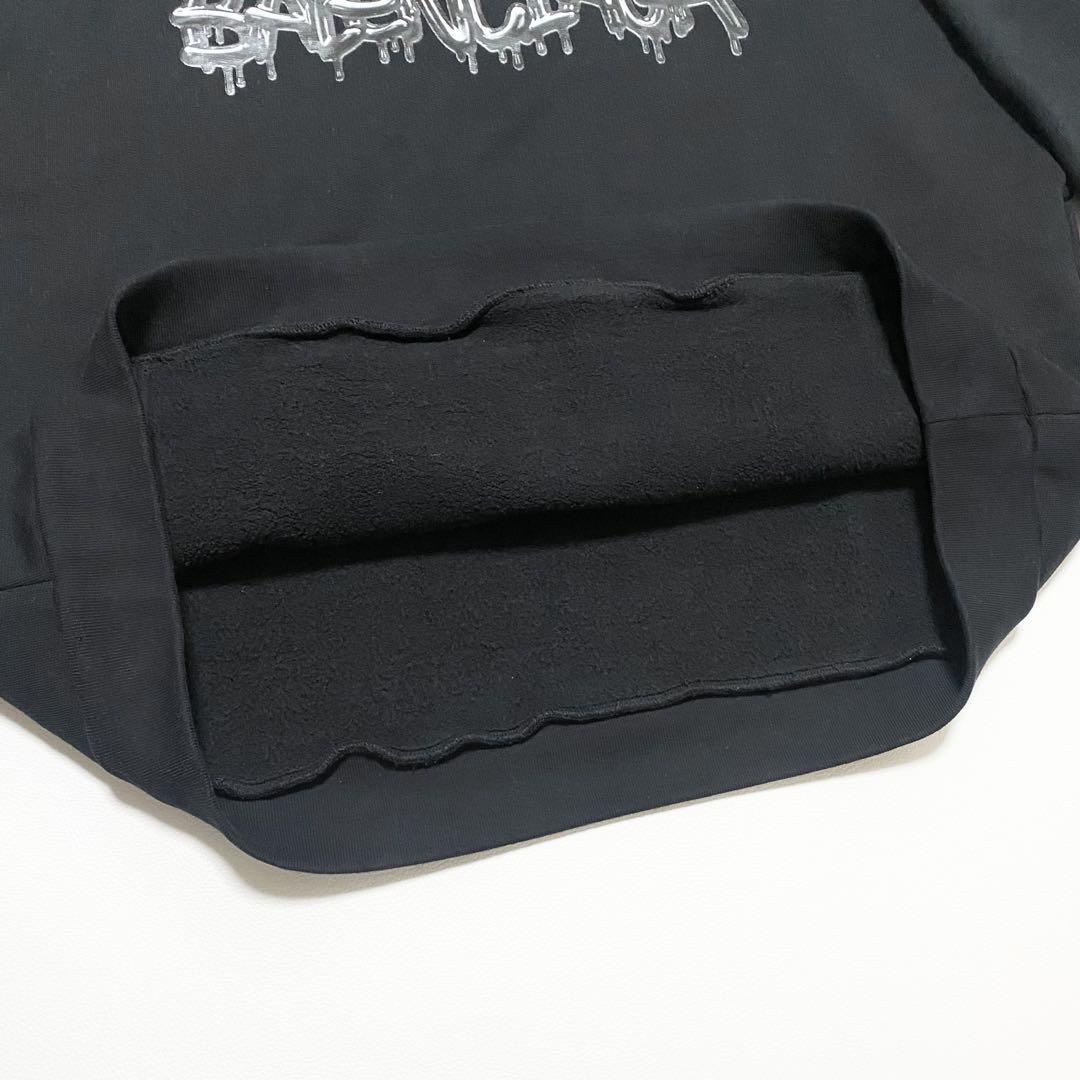M★アウトレット★BALENCIAGA★スライムロゴフーディブラック BALENCIAGA / スライムロゴ パーカー ブラック メンズ