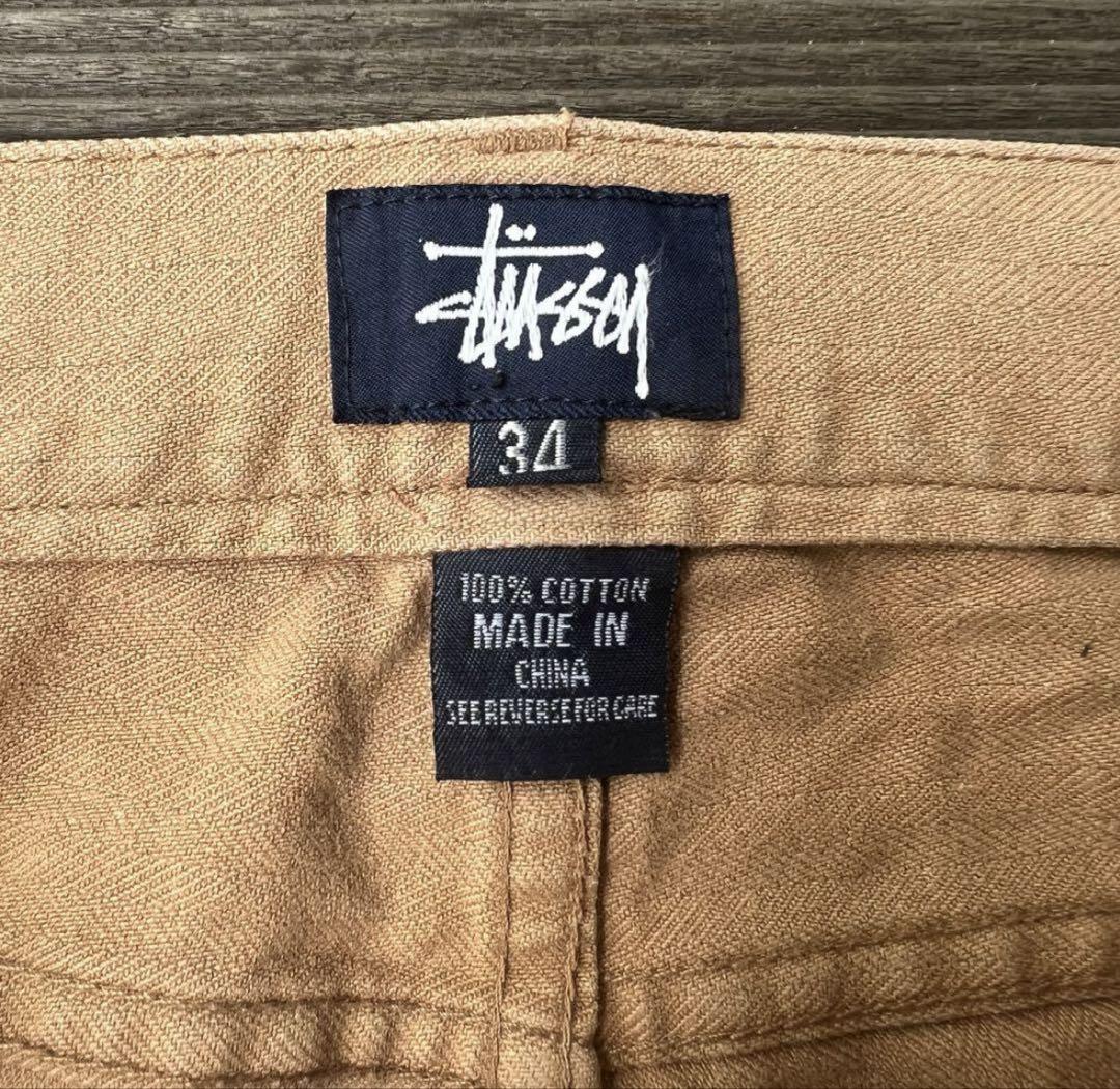 90s old stussy ヘリンボーン　チノパンツ　ワイドシルエット