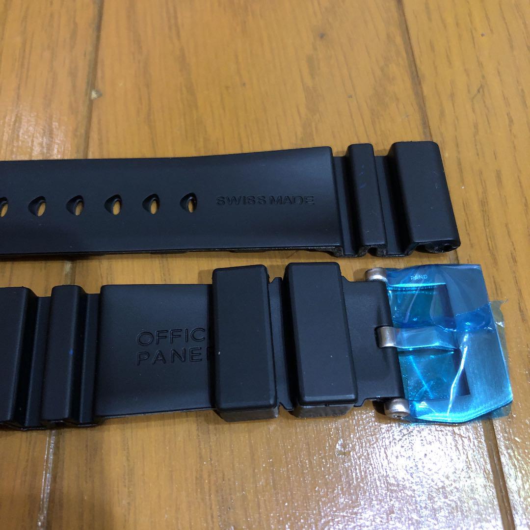 SALE定番 汎用 ブラックロゴ ラグ24mmバックル22mmパネライ 8q5hG-m83871566142 互換品 ブラックベルト 特価人気