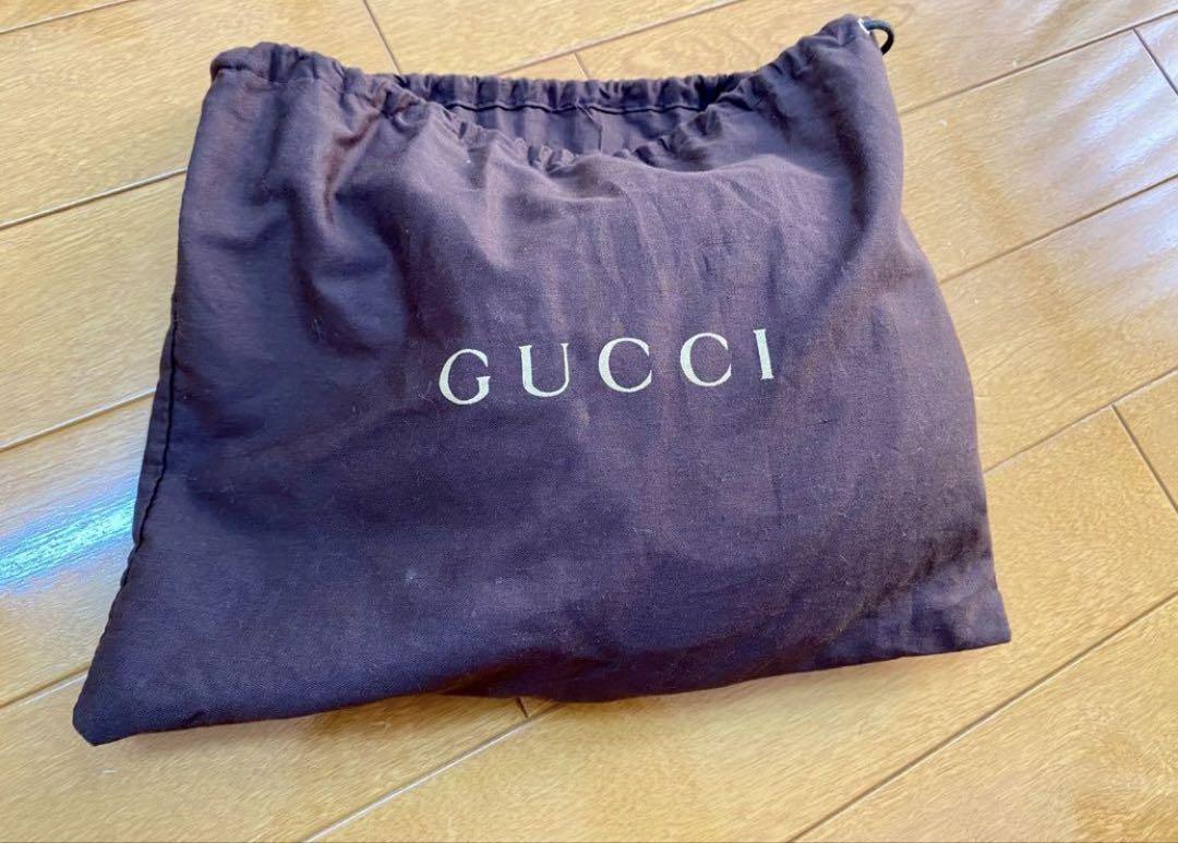 【美品】GUCCI ライトブルー ショルダーバッグ　直営店ショップカード付き