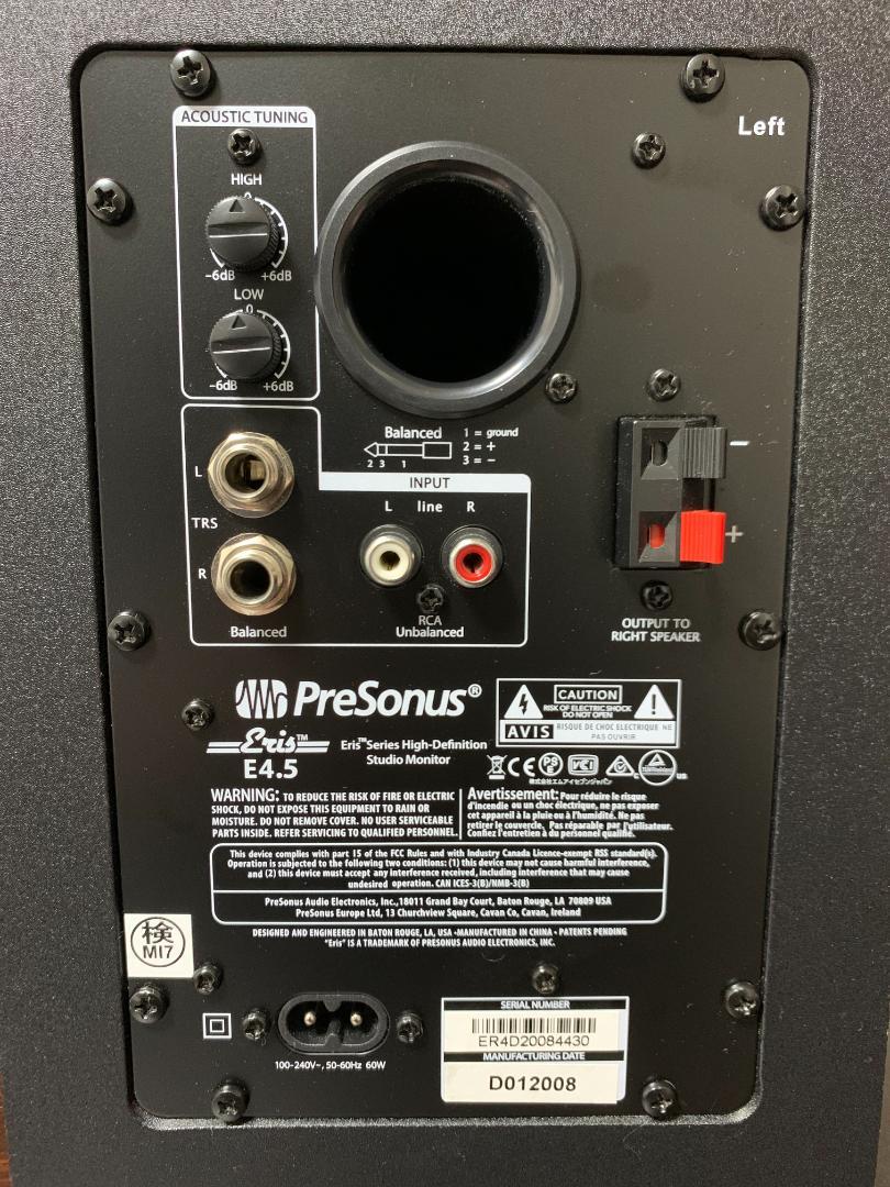 PreSonus Eris E4.5 スタジオモニタースピーカー