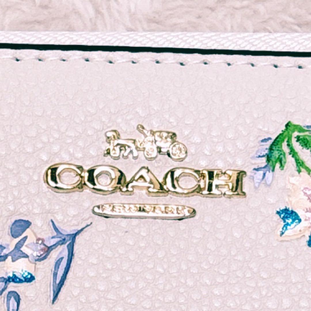 【新品】COACH 長財布 ホワイト 白 花柄 レザー