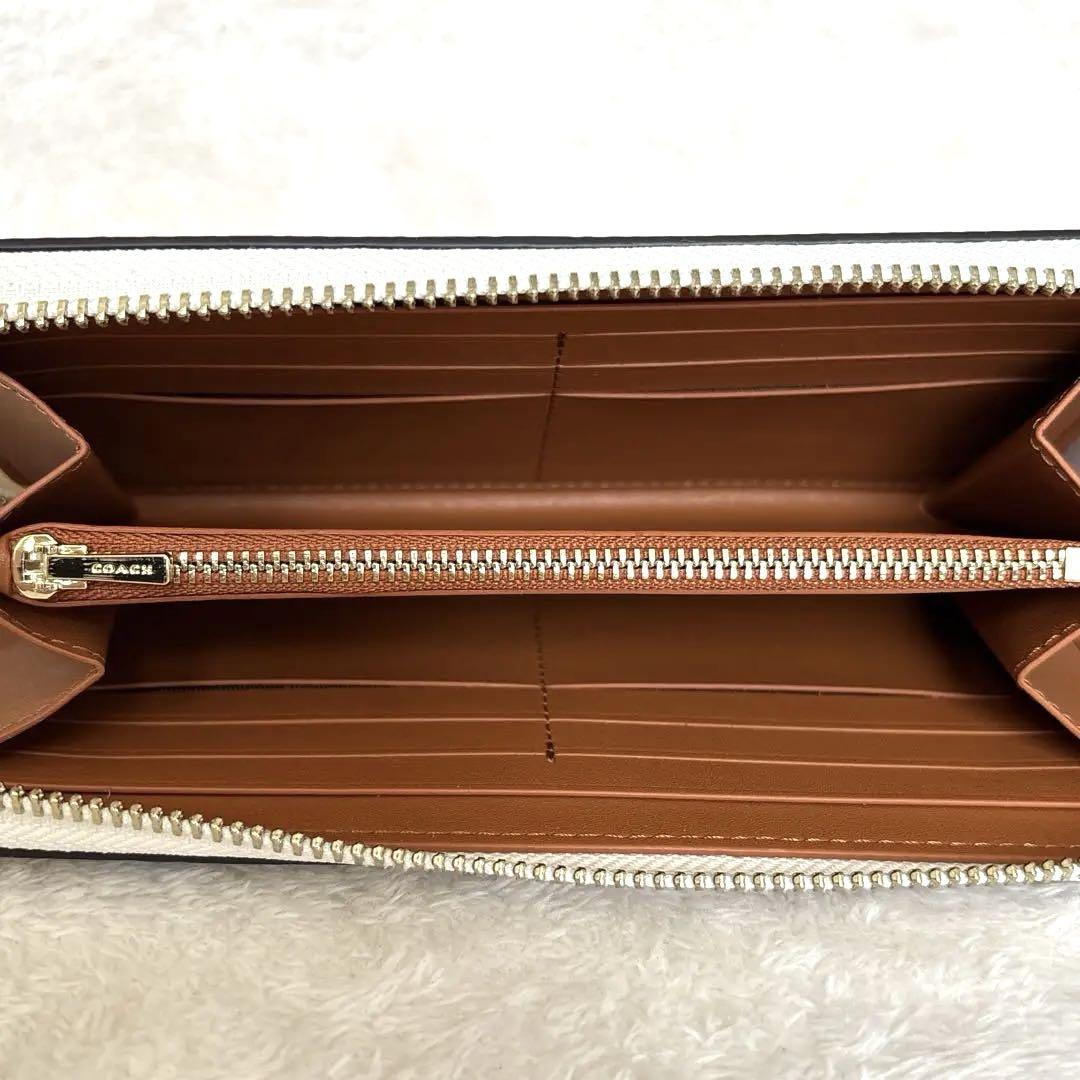 【新品】COACH 長財布 ホワイト 白 花柄 レザー
