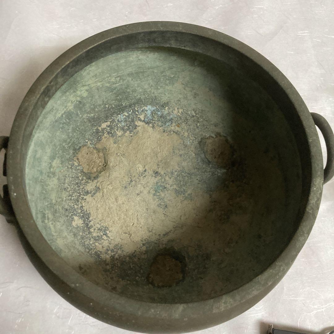 金属製火鉢　骨董品　35㎝x H16.5㎝