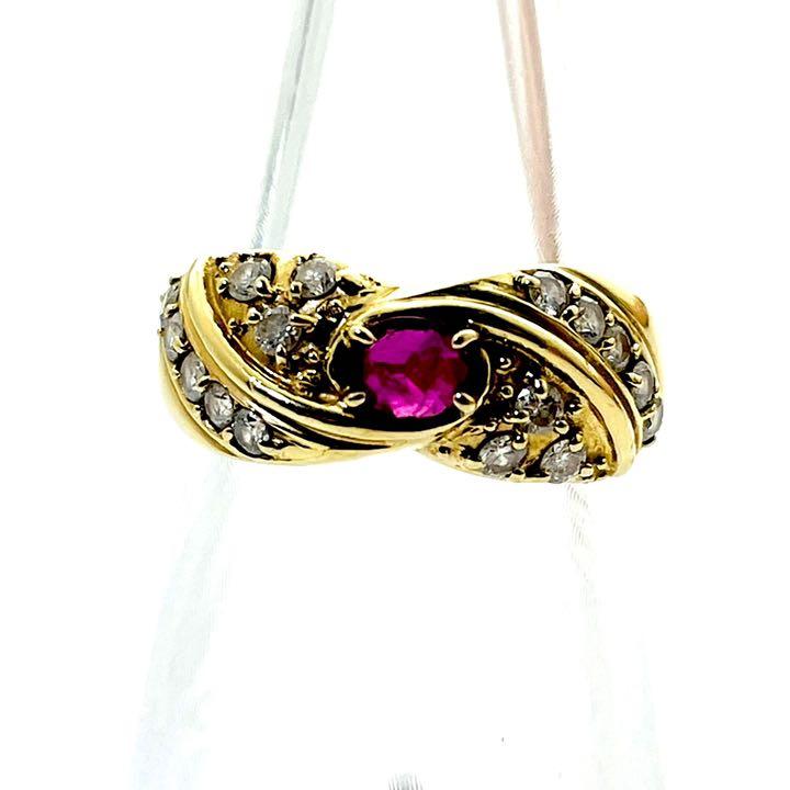 9-10 天然ルビー リング 0.40ct 天然ダイヤ 0.42ct K18 取寄せ発送品 【受注生産】Ryui リュイ K10 ring Snug リング
