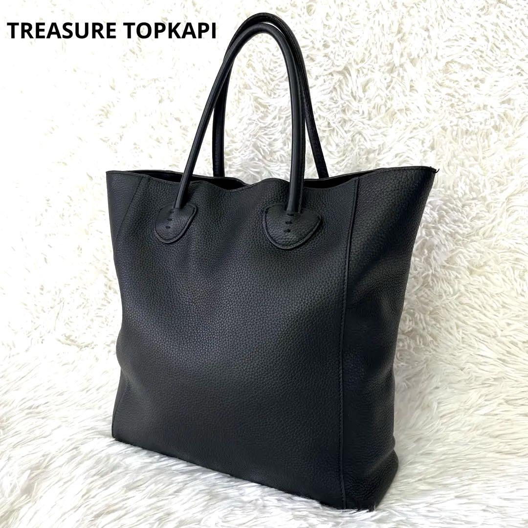 【美品】TREASURE TOPKAPI ソフトシュリンク トートバッグ 黒