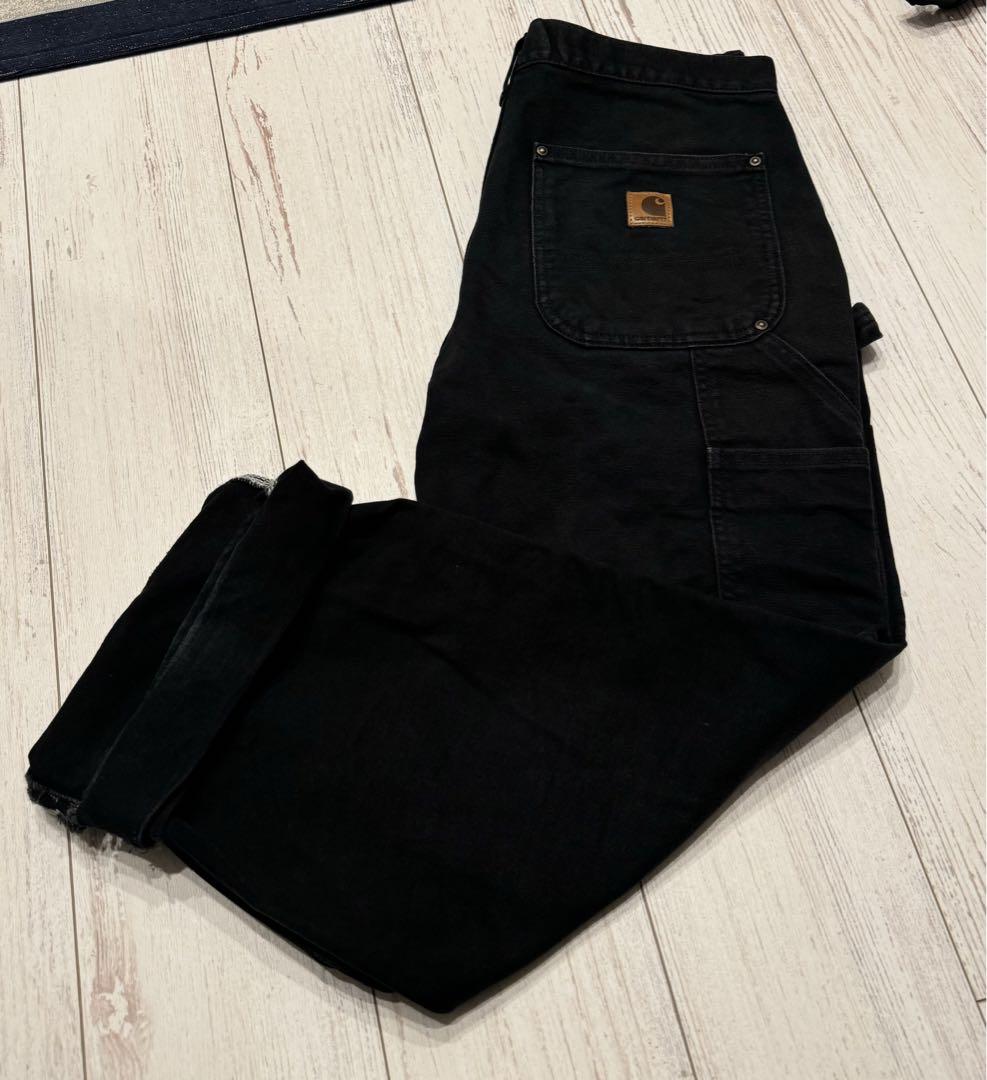 Carhartt 黒 カーゴパンツ ワークパンツ　ダブルニー　31×30