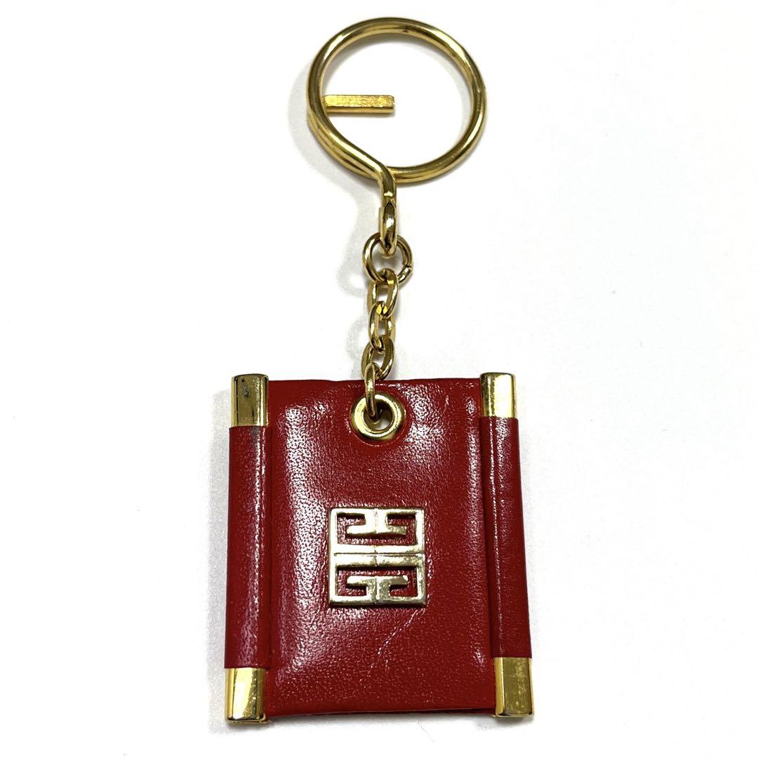 <GIVENCHY>ジバンシィ　ゴールド×レザー キーホルダー
