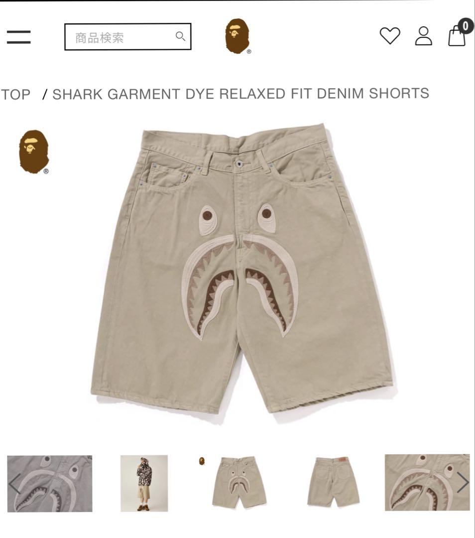 パンツ A BATHING APE SHARK DENIM SHORTS