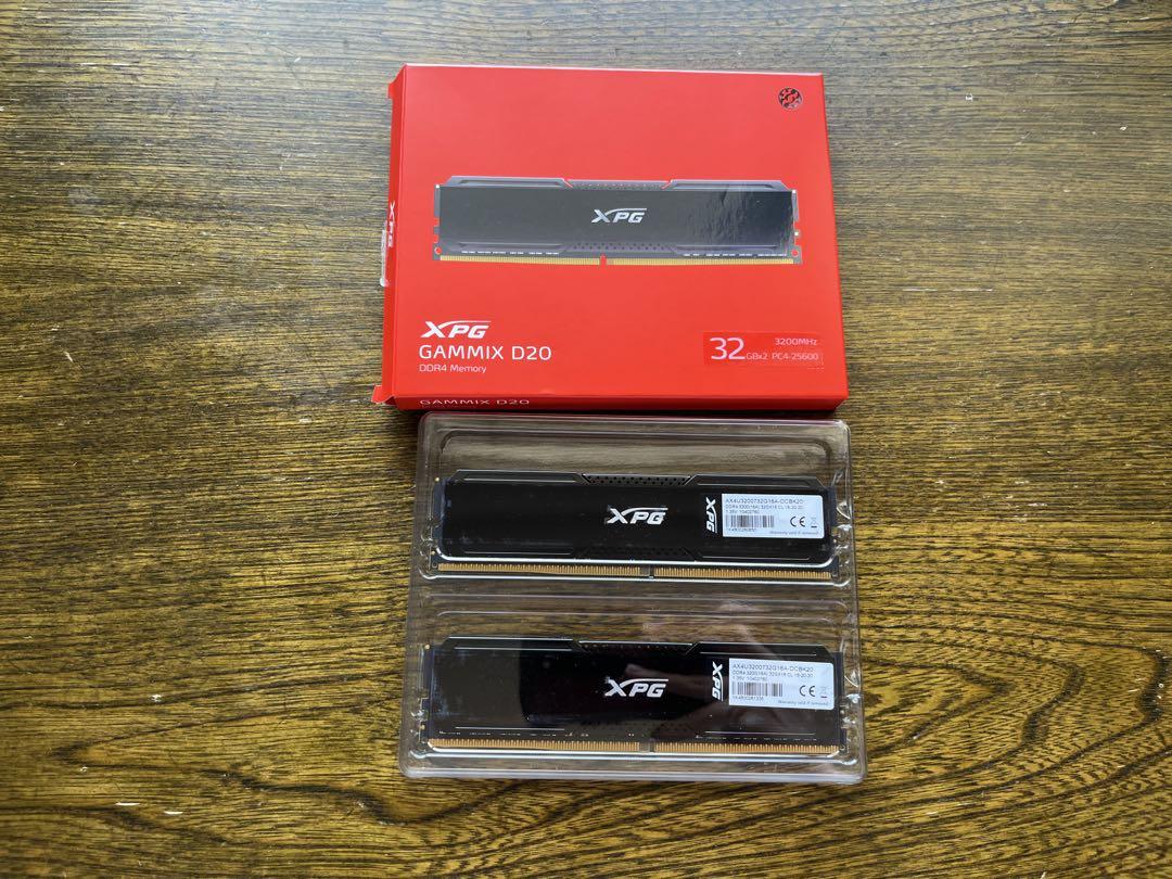 XPG DDR4-3200 32GB×2（64GB）ゲーミングメモリ 2枚組