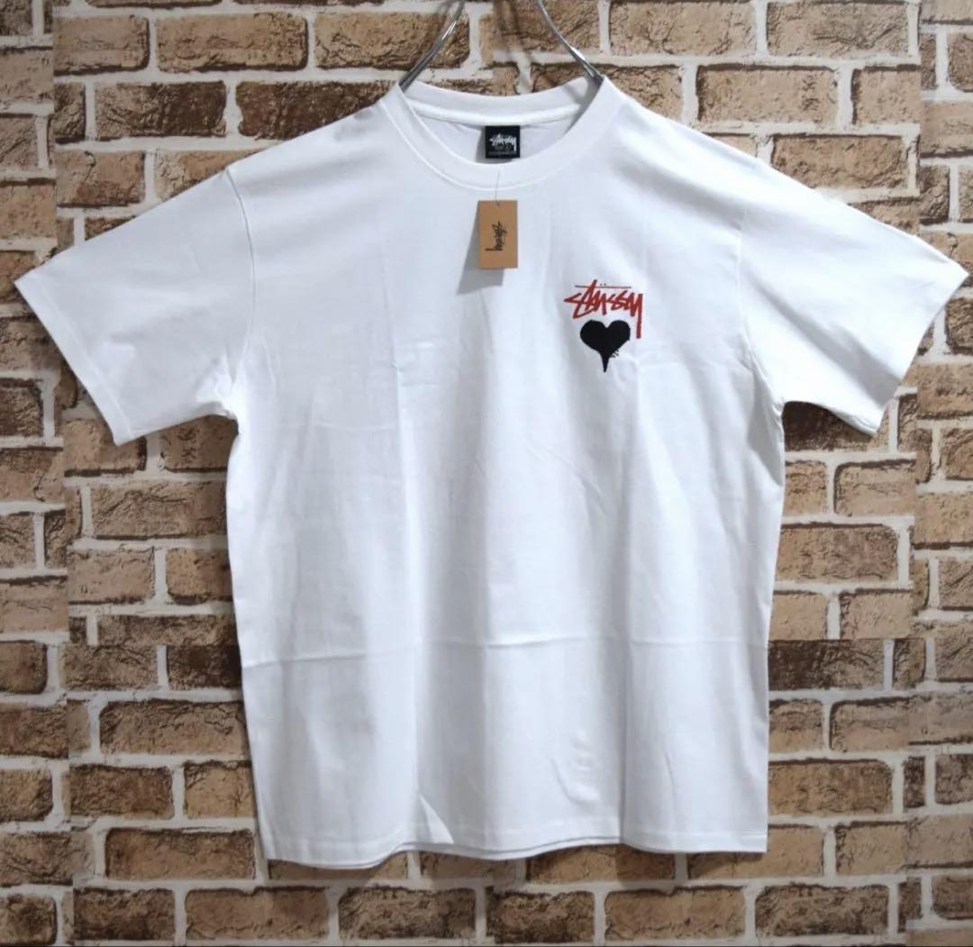 《ステューシー》正規・新品タグ　ハート　ホワイト　L　Tシャツ