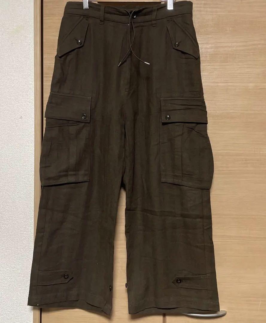 定価31,900円【I.G.ビームス】リネンカーゴパンツ M-47フランス軍　茶