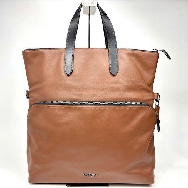 COACH コーチ レザートートバッグ ブラウン A4収納可 - メルカリ