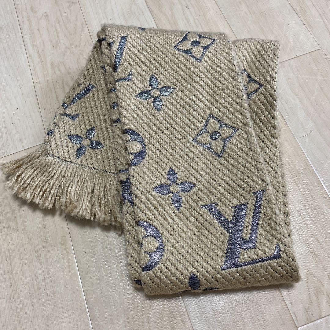 LOUIS VUITTON ルイヴィトンロゴマニアマフラーベージュ