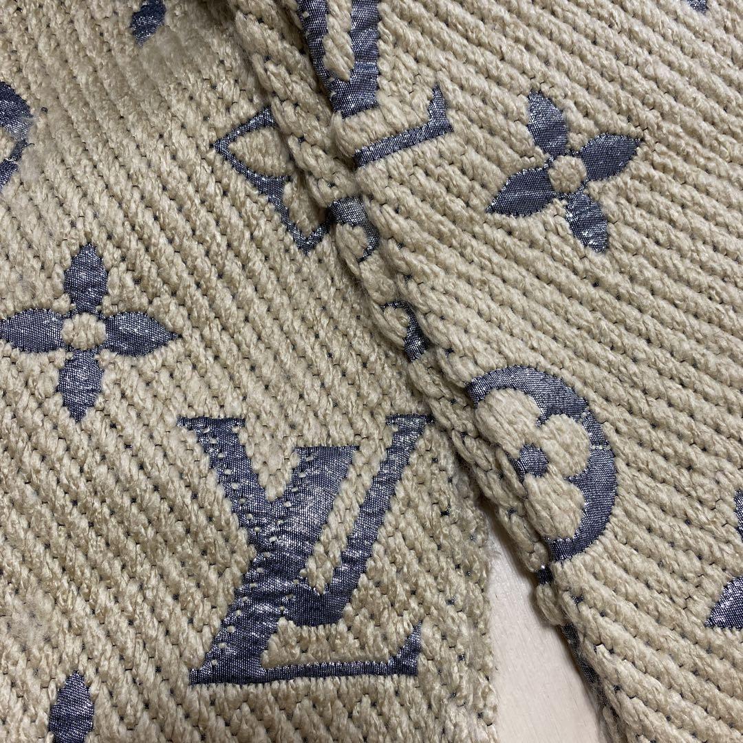 LOUIS VUITTON ルイヴィトンロゴマニアマフラーベージュ