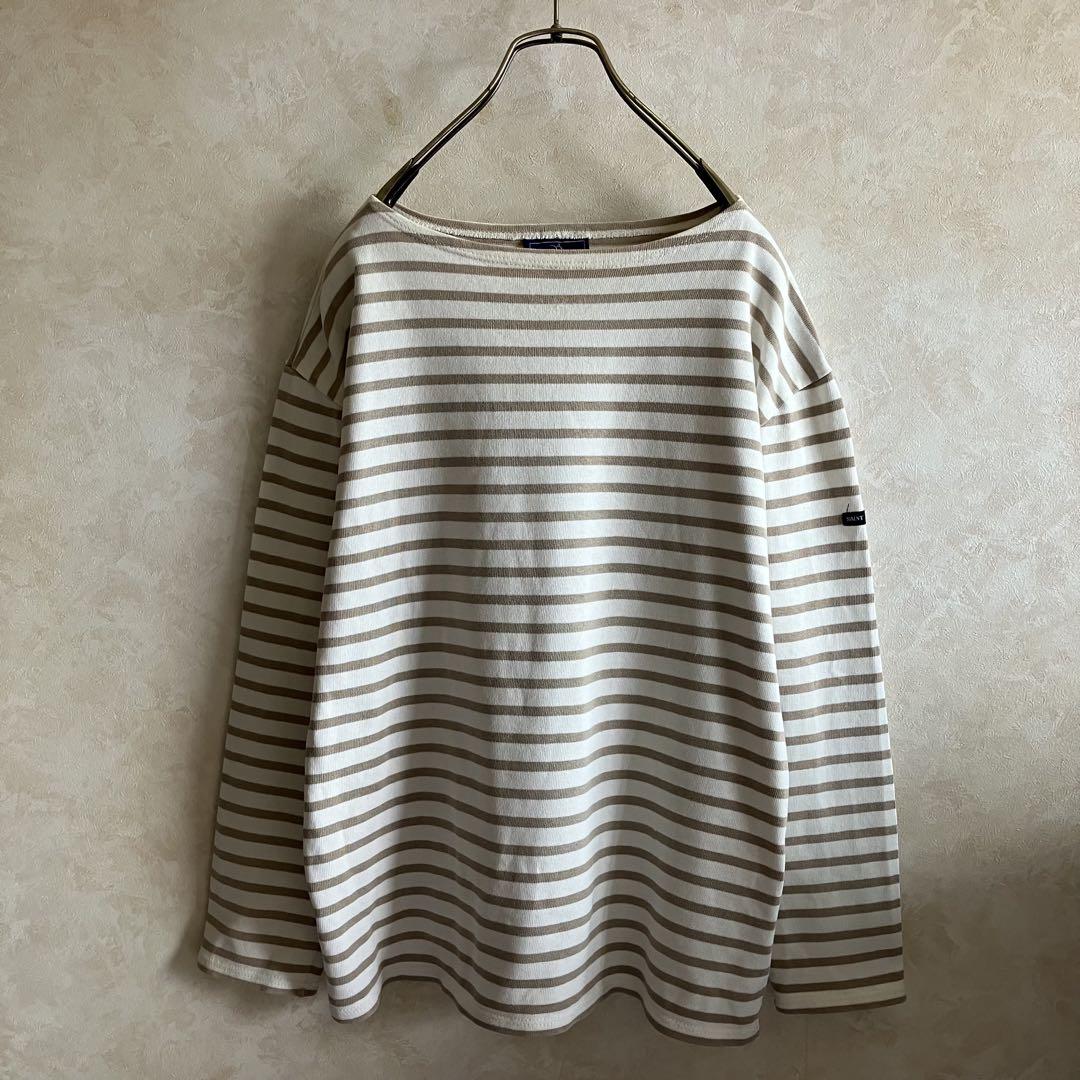 美品 90'sフランス製 セントジェームス バスクシャツ 茶ベージュ
