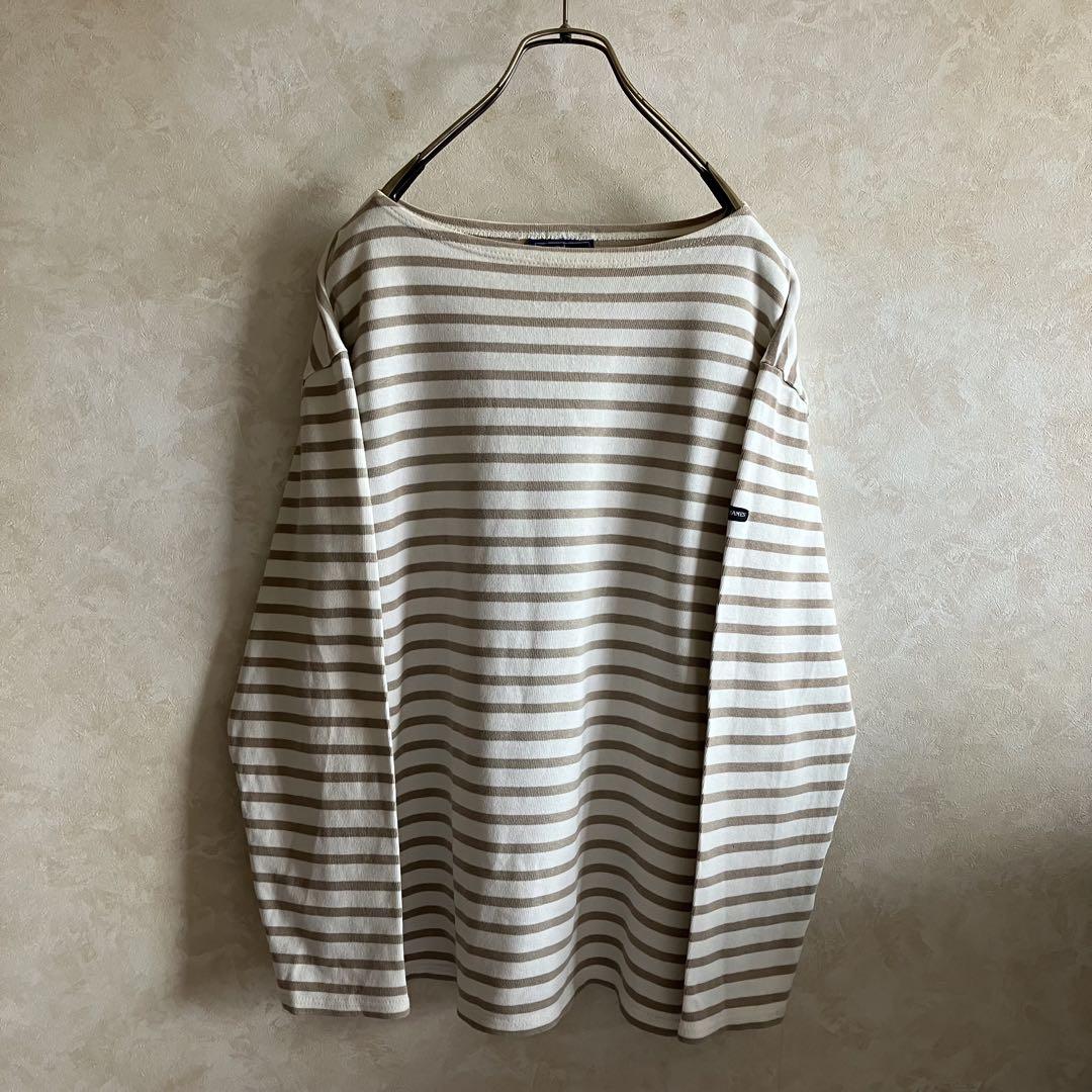 美品 90'sフランス製 セントジェームス バスクシャツ 茶ベージュ