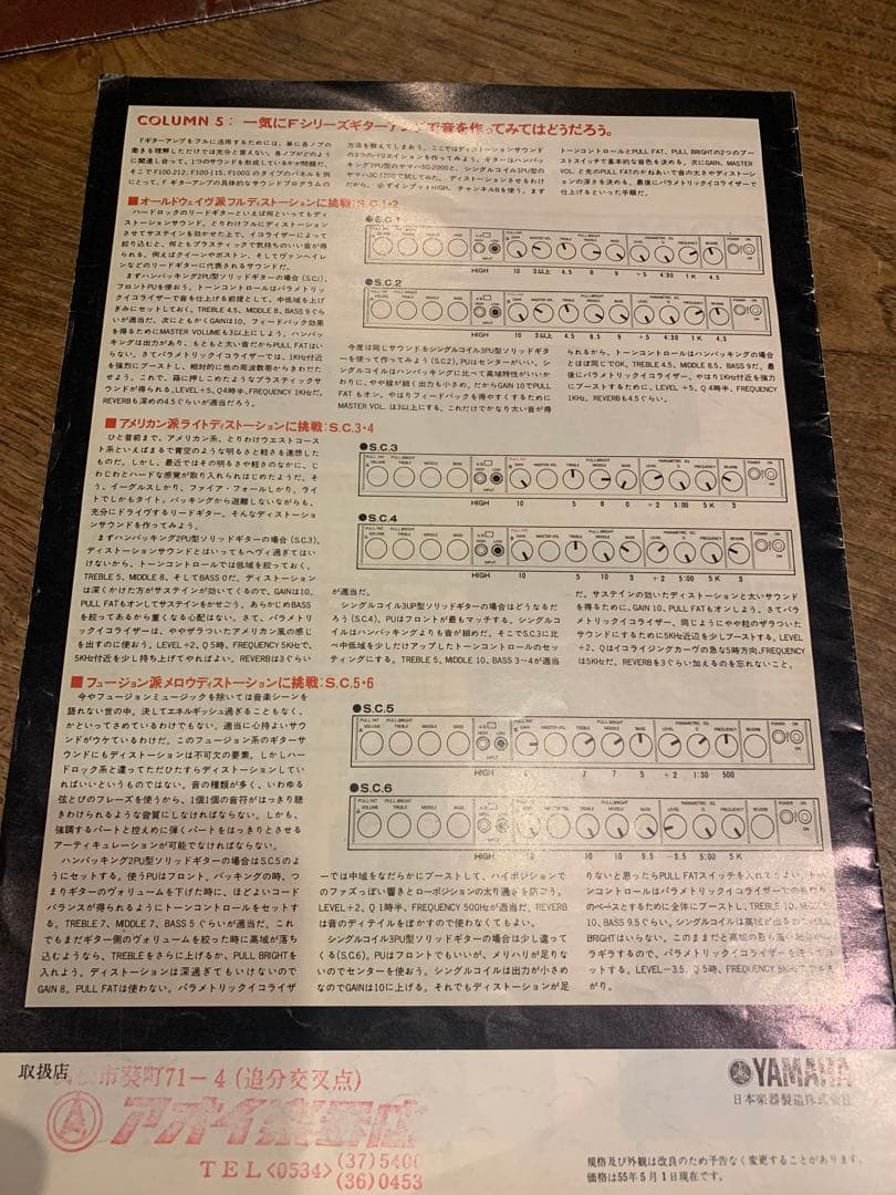 ダンダン様専用　希少　名機　YAMAHA Ｆ100 G 当時物カタログ付き